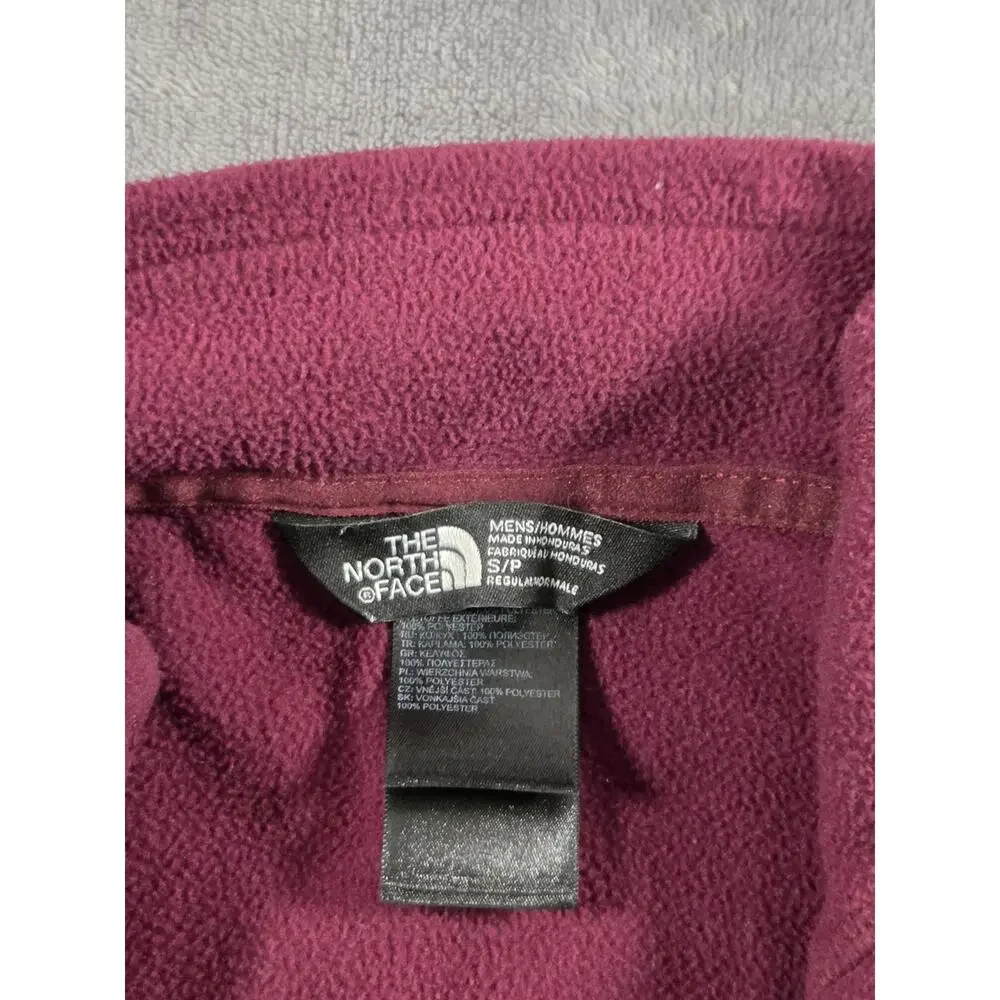 The North Face Mens Sz S Burgundy Long Sleeve 1/4 Zip Pullover Fleece Jacket C10